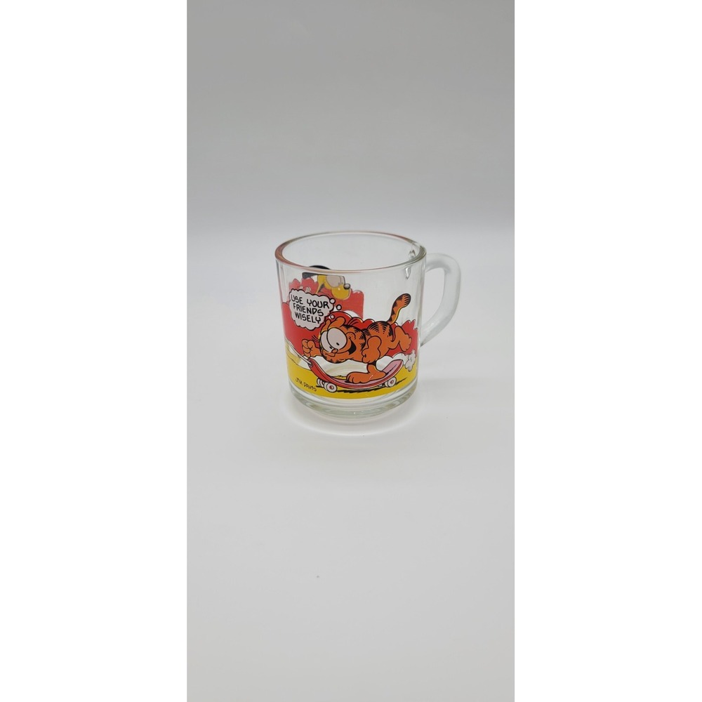 Vintage 1978 Garfield and Odie Glass Coffee Cup / Mug McDonalds Jim Davis